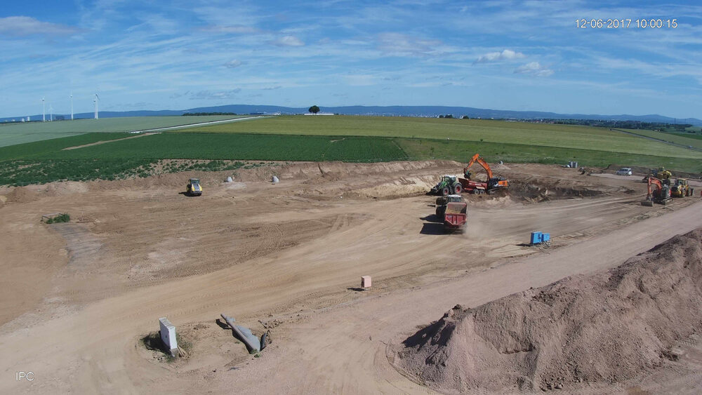 Ebersheim'da yeni yağmur suyu tutma havzası şantiyesi