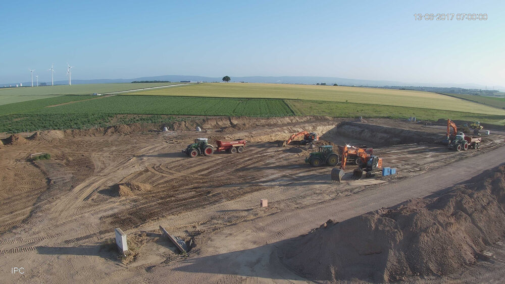 Ebersheim'da yeni yağmur suyu tutma havzası şantiyesi