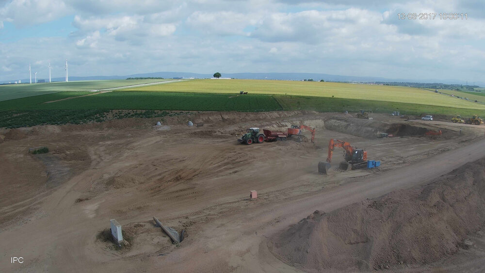 Ebersheim'da yeni yağmur suyu tutma havzası şantiyesi