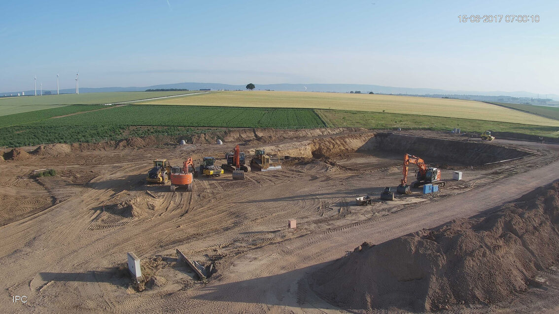 Ebersheim'da yeni yağmur suyu tutma havzası şantiyesi