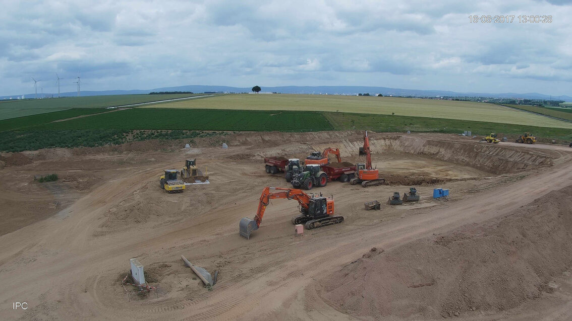 Ebersheim'da yeni yağmur suyu tutma havzası şantiyesi