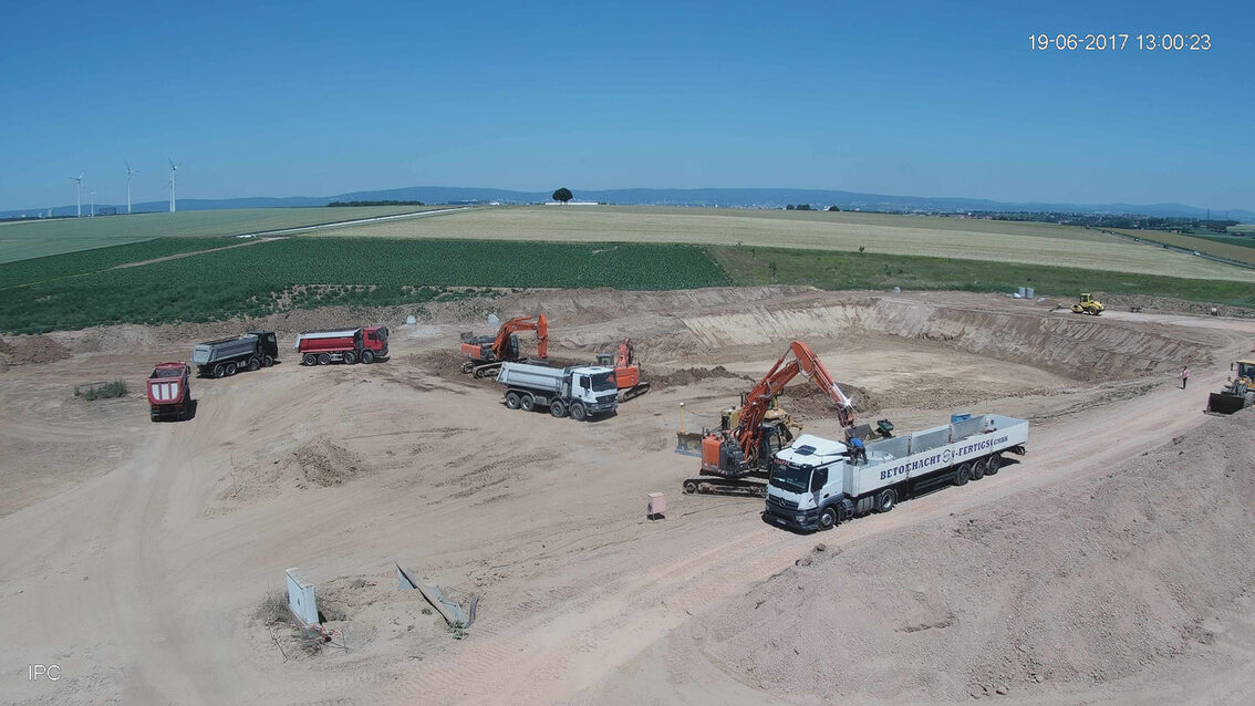 Ebersheim'da yeni yağmur suyu tutma havzası şantiyesi