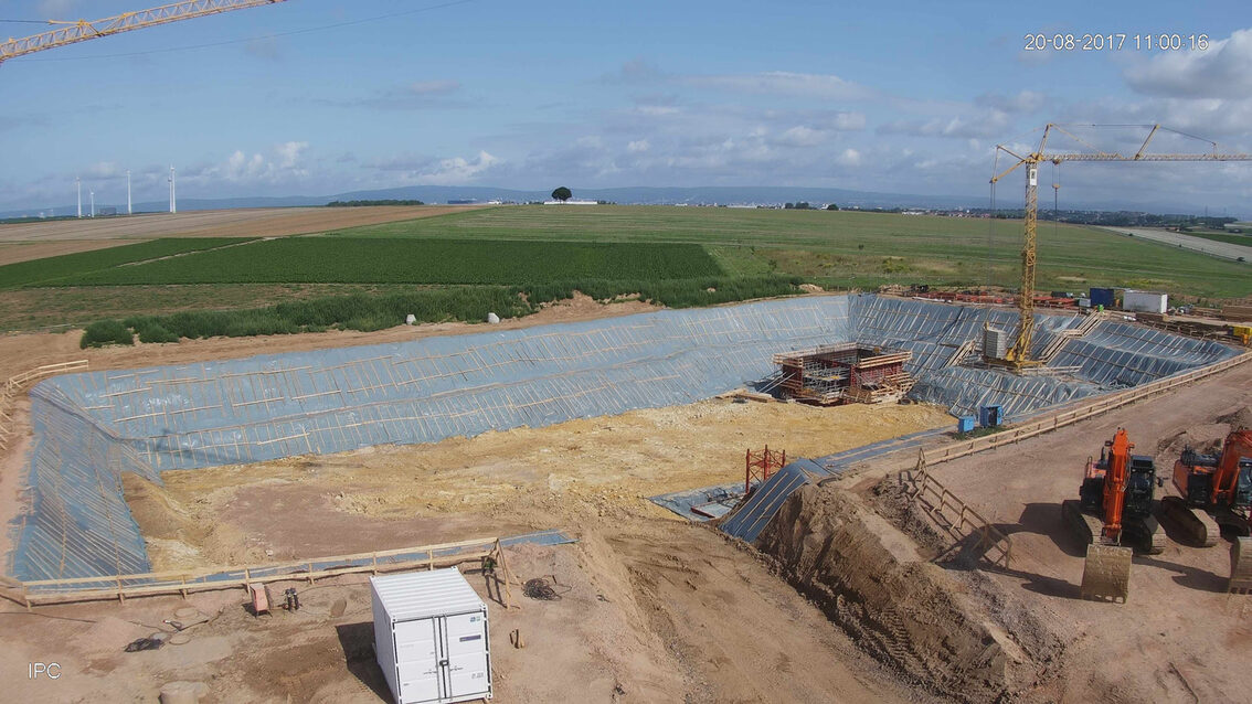 Ebersheim'da yeni yağmur suyu tutma havzası şantiyesi