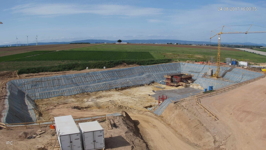 Ebersheim'da yeni yağmur suyu tutma havzası şantiyesi