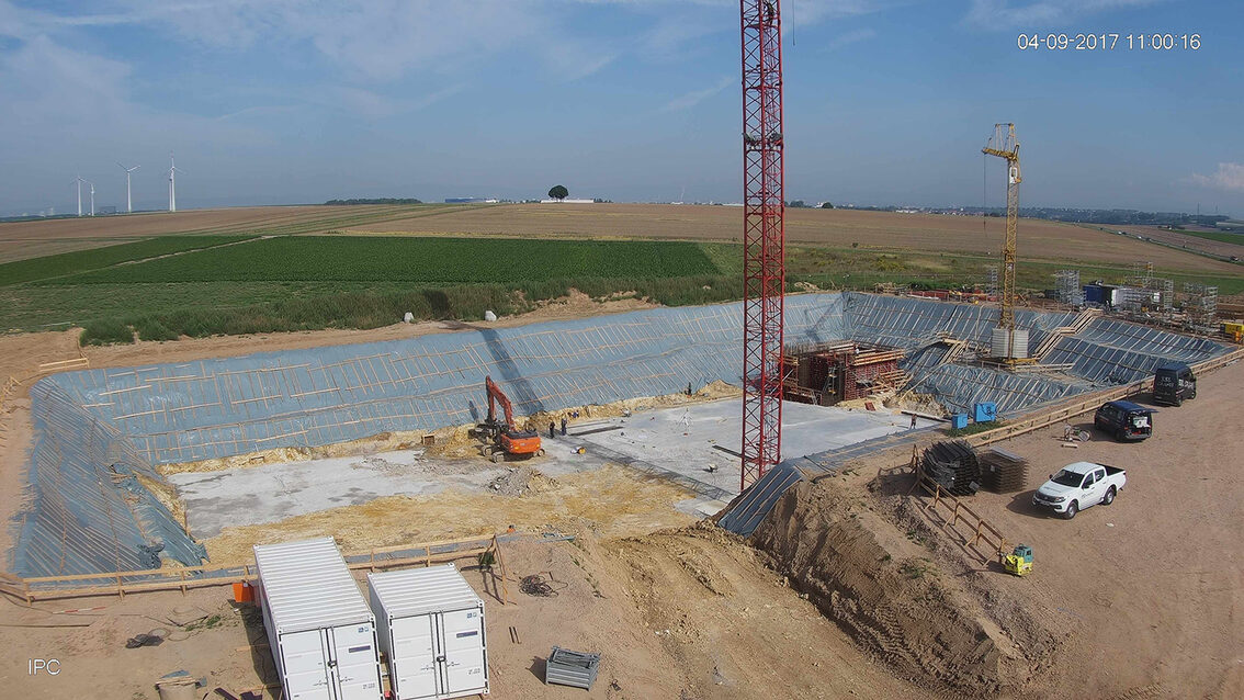 Yağmur suyu tutma havuzunun yeni inşası Ebersheim