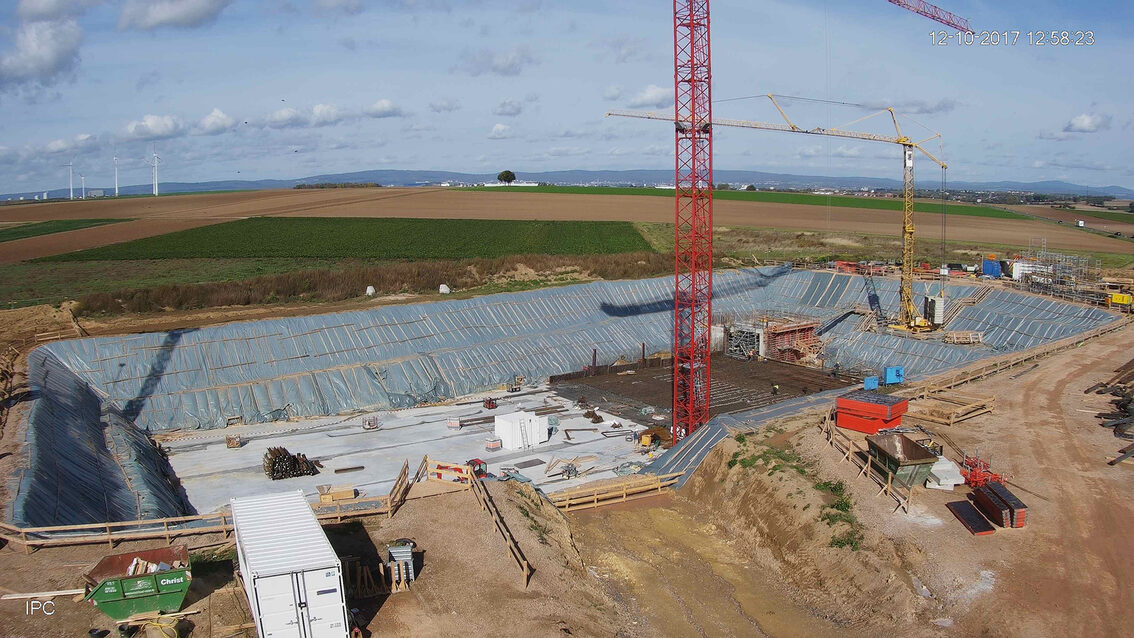 Ebersheim yağmur suyu tutma havuzunun yeni inşaatı Ekim 2017