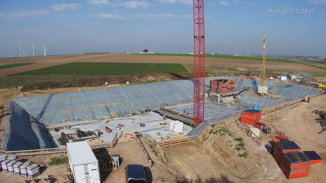 Ebersheim yağmur suyu tutma havuzunun yeni inşaatı Ekim 2017