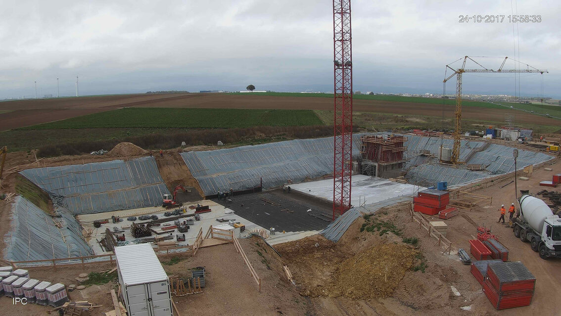 Ebersheim yağmur suyu tutma havuzunun yeni inşaatı Ekim 2017