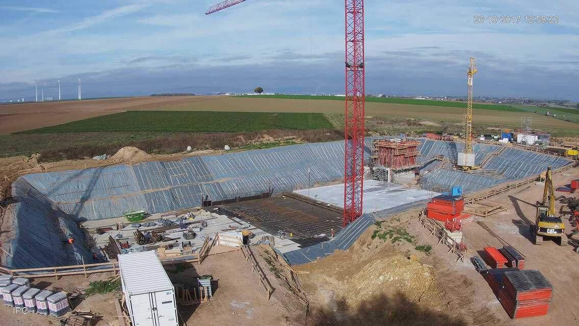 Ebersheim yağmur suyu tutma havuzunun yeni inşaatı Ekim 2017