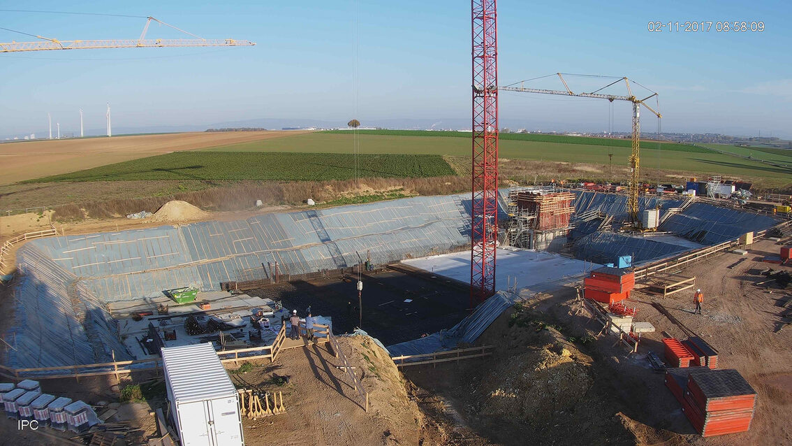 Ebersheim yağmur suyu tutma havuzunun yeni inşaatı Kasım 2017