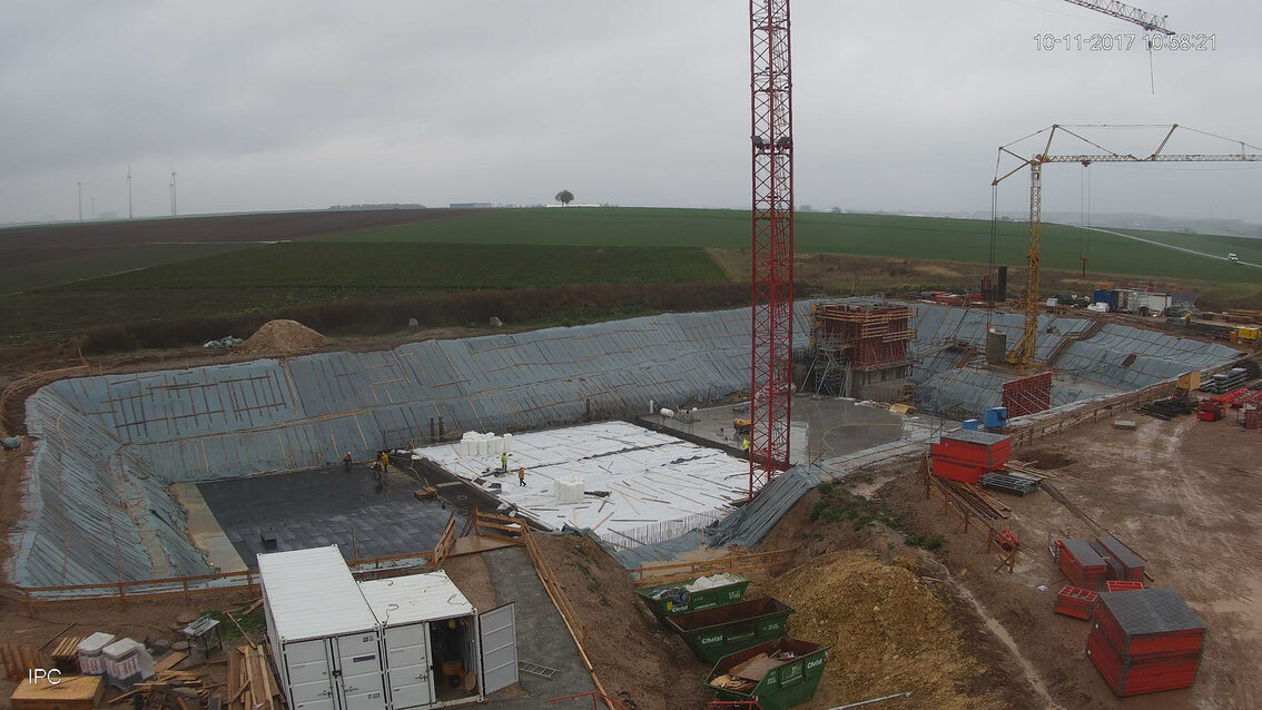 Ebersheim yağmur suyu tutma havuzunun yeni inşaatı Kasım 2017