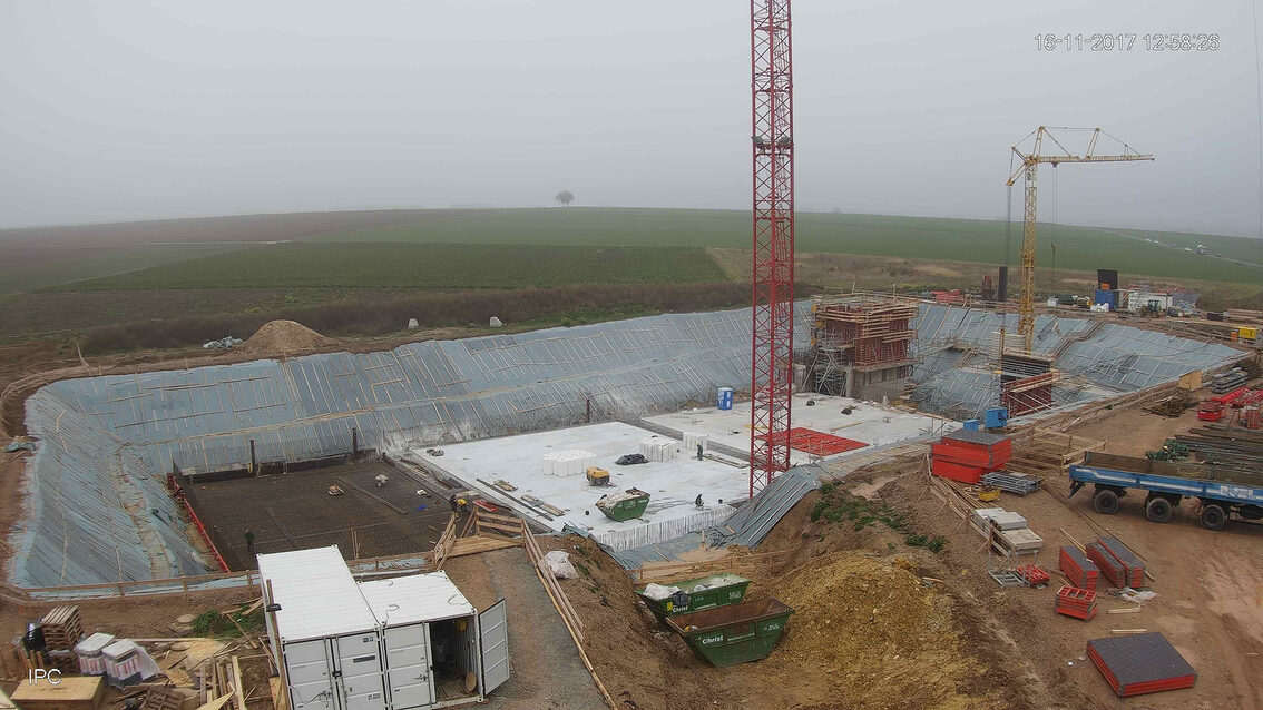 Ebersheim yağmur suyu tutma havuzunun yeni inşaatı Kasım 2017