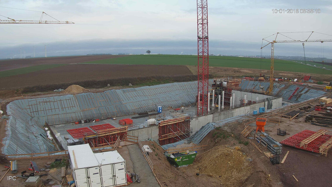 Ebersheim yağmur suyu tutma havuzunun yeni inşaatı Ocak 2018