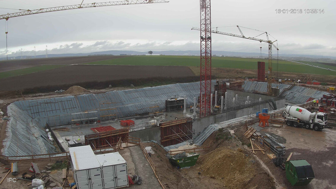 Ebersheim yağmur suyu tutma havuzunun yeni inşaatı Ocak 2018