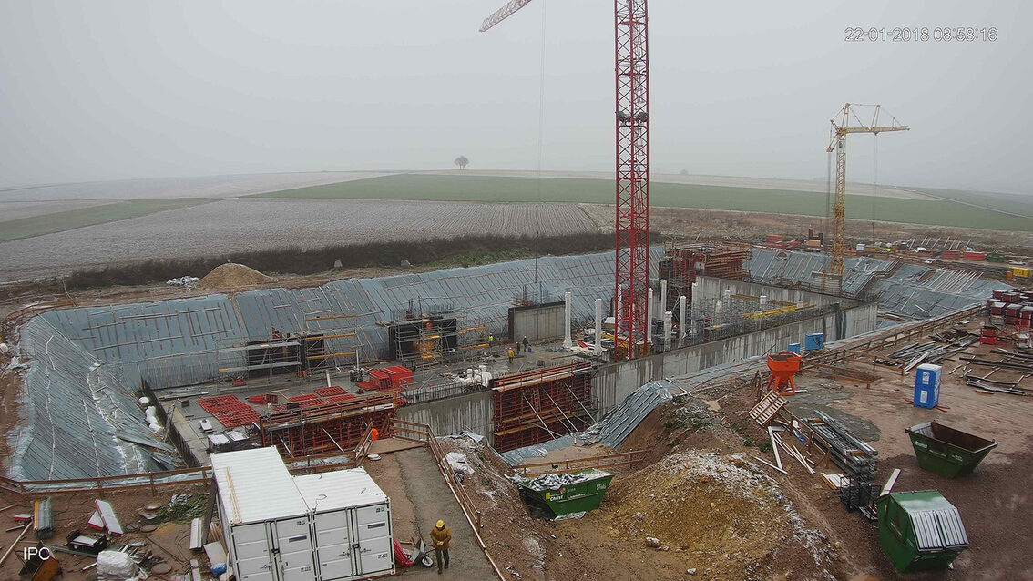 Ebersheim yağmur suyu tutma havuzunun yeni inşaatı Ocak 2018