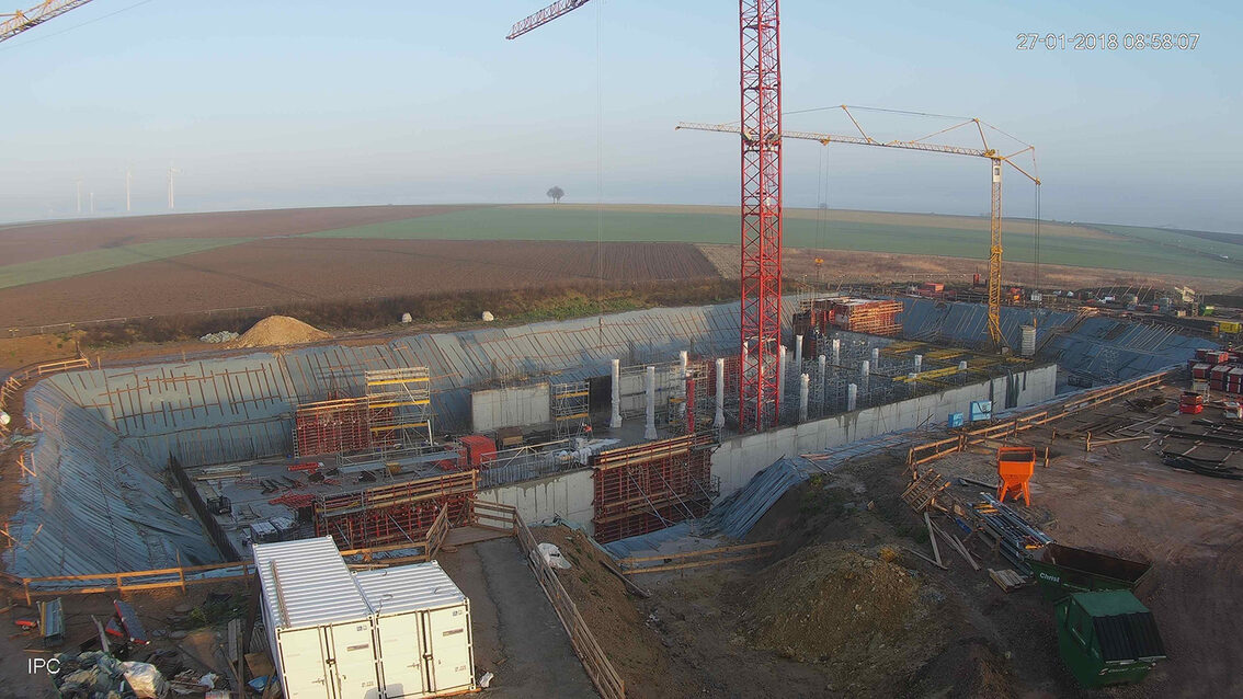 Ebersheim yağmur suyu tutma havuzunun yeni inşaatı Ocak 2018