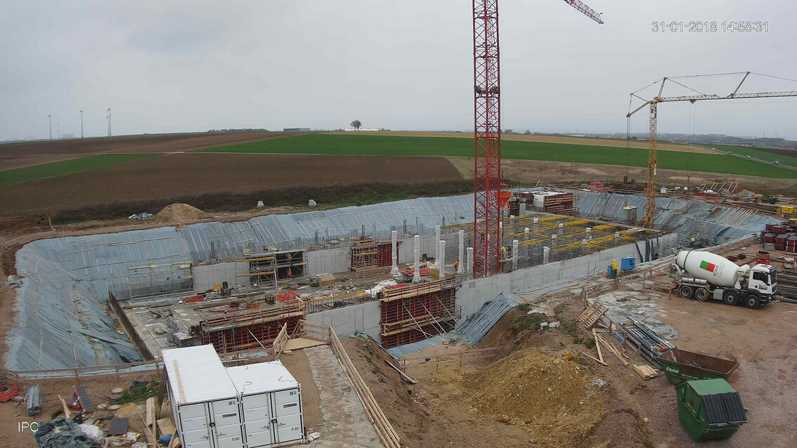 Ebersheim yağmur suyu tutma havuzunun yeni inşaatı Ocak 2018