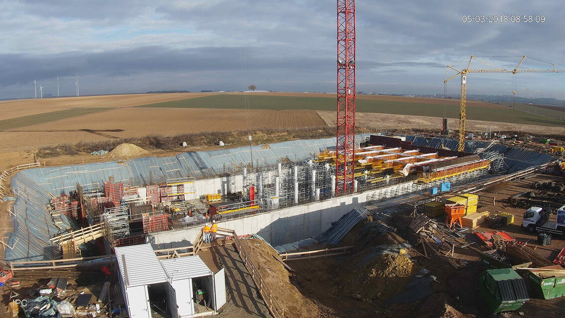 Yağmur suyu tutma havuzunun yeni inşaatı Ebersheim Mart 2018