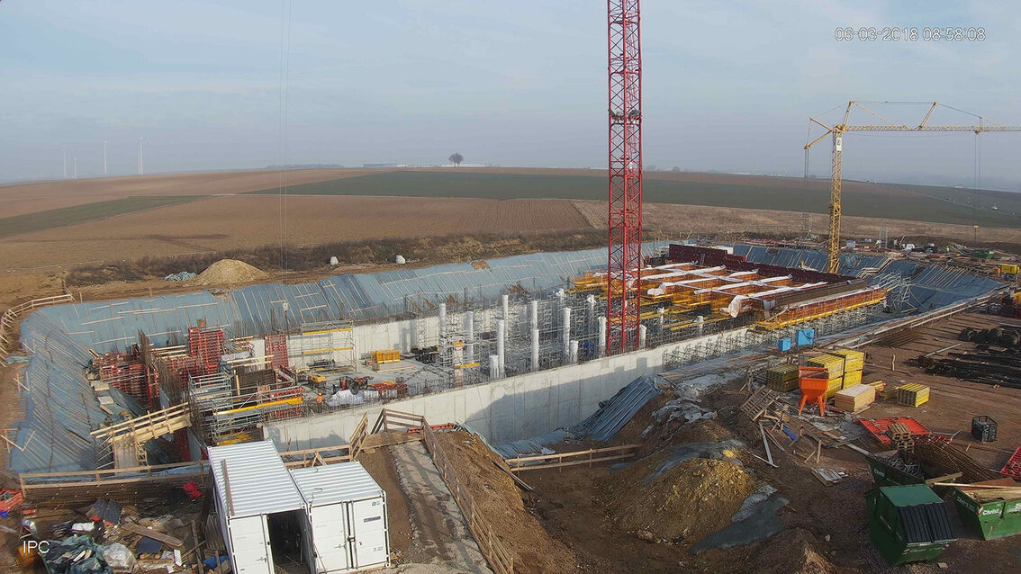 Yağmur suyu tutma havuzunun yeni inşaatı Ebersheim Mart 2018