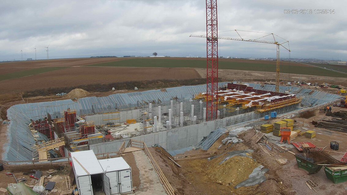 Yağmur suyu tutma havuzunun yeni inşaatı Ebersheim Mart 2018