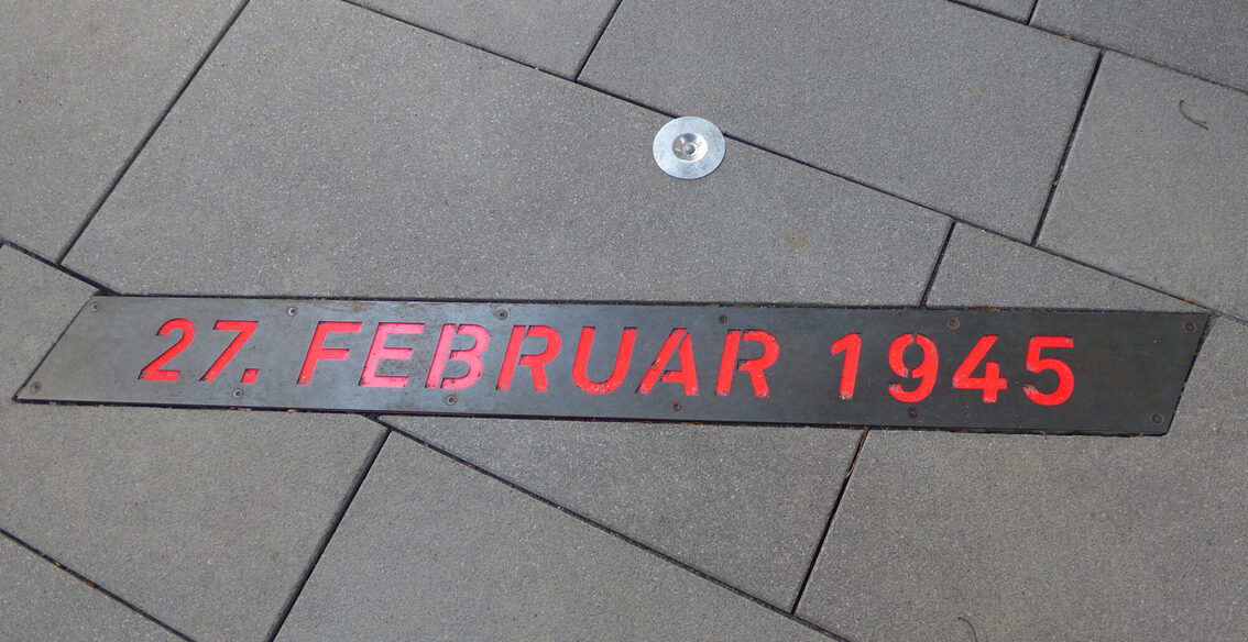 Inscription on the floor inside the St. Christoph memorial