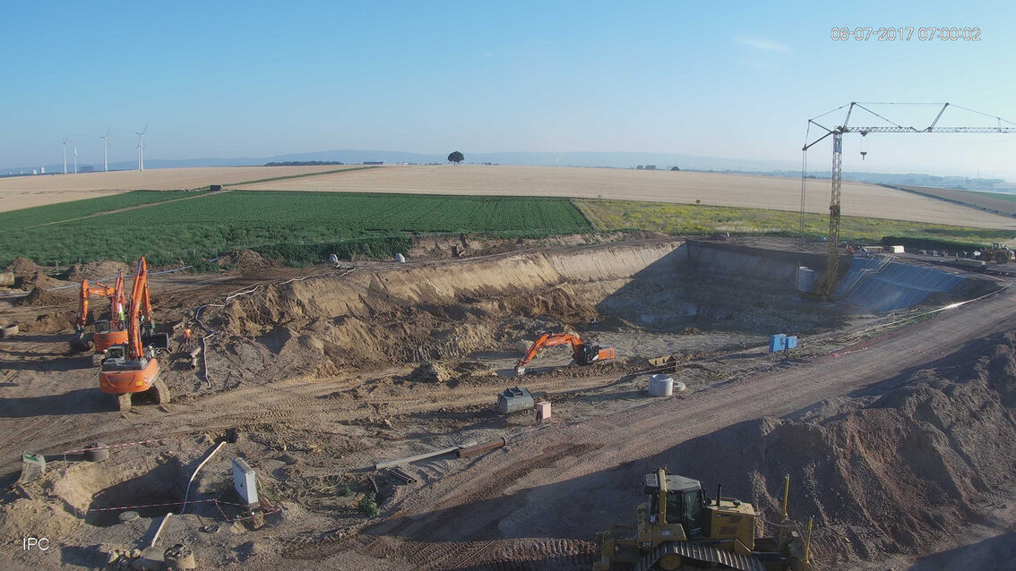 Yeni Ebersheim yağmur suyu tutma havzası şantiyesi Temmuz 2017