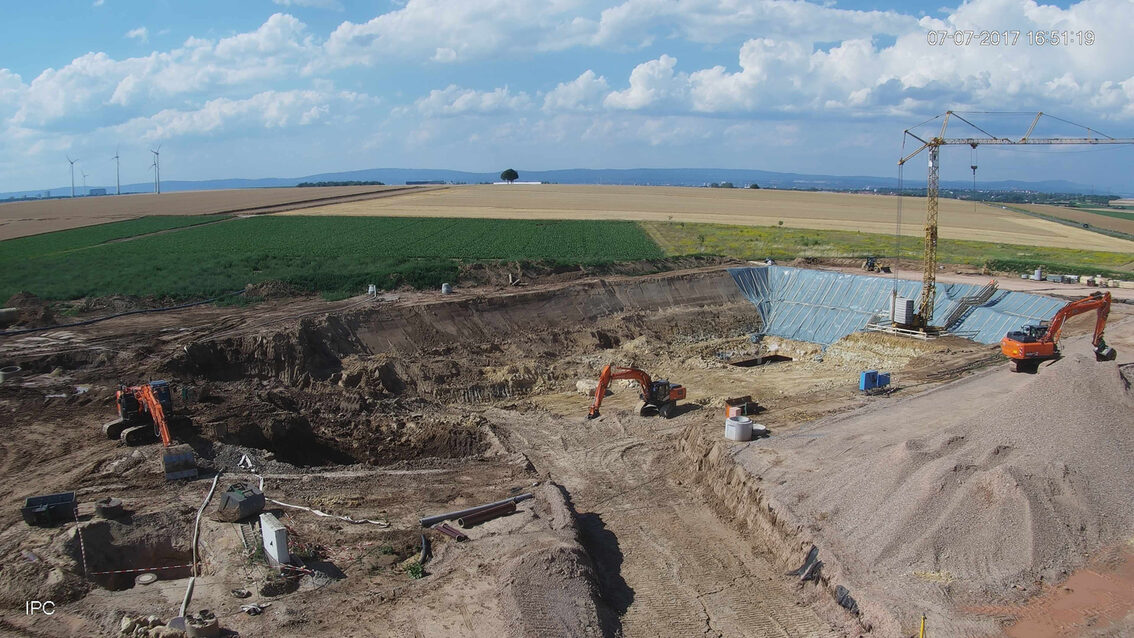Yeni Ebersheim yağmur suyu tutma havzası şantiyesi Temmuz 2017