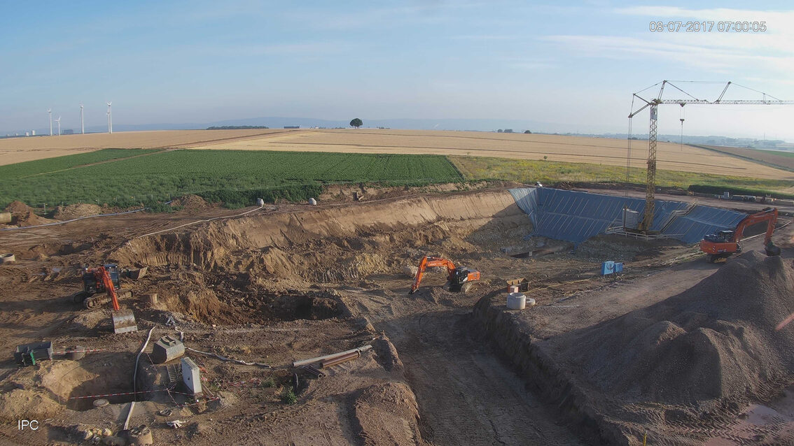 Yeni Ebersheim yağmur suyu tutma havzası şantiyesi Temmuz 2017