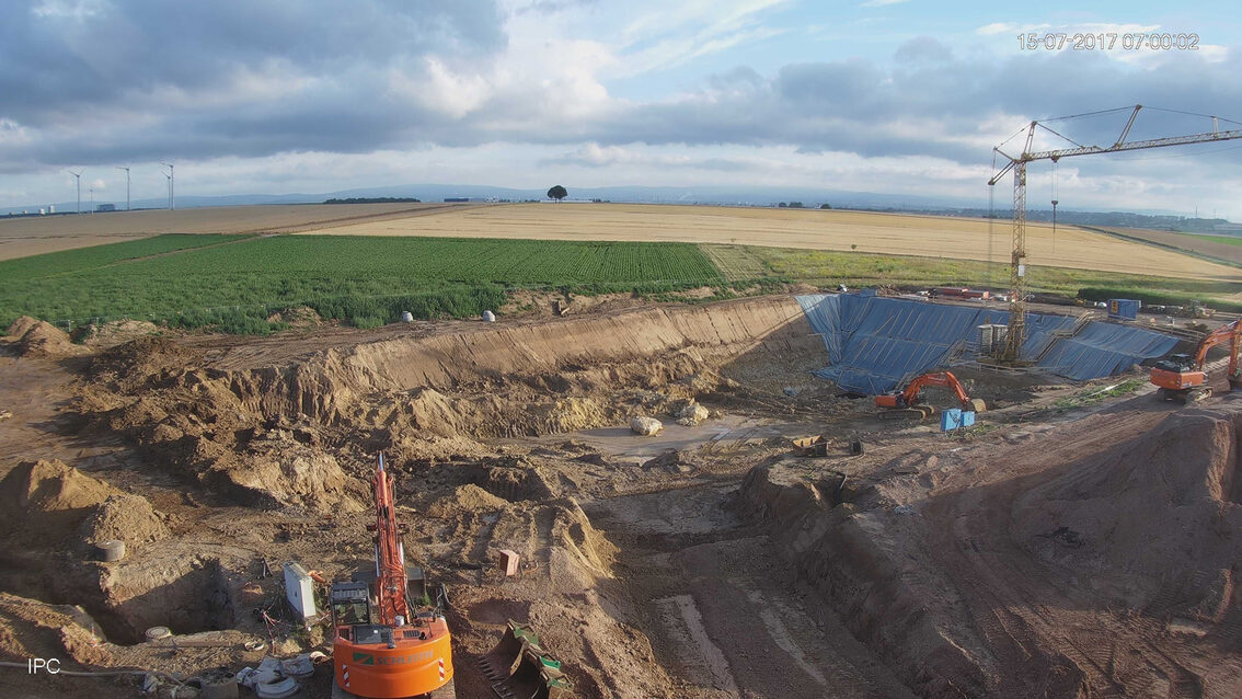 Yeni Ebersheim yağmur suyu tutma havzası şantiyesi Temmuz 2017