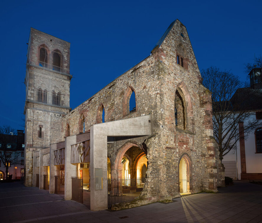 Exterior view of St. Christoph by night