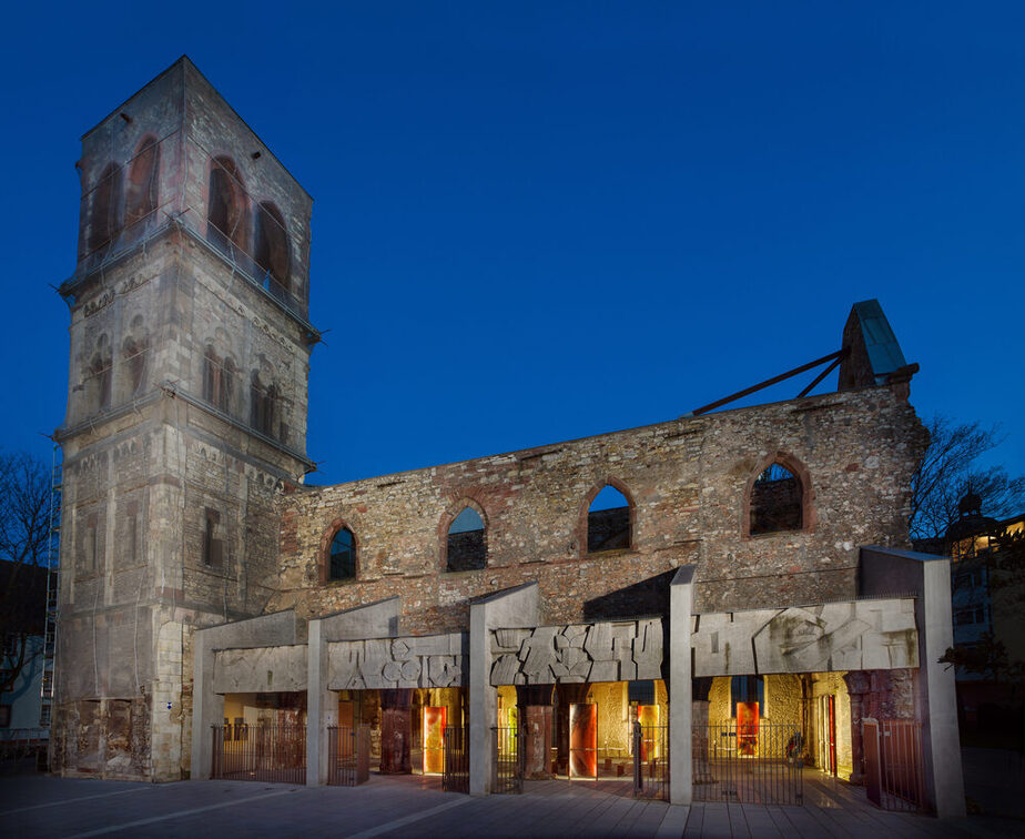 Exterior view of St. Christoph by night
