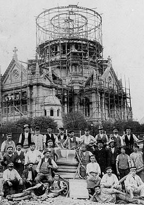 The Christuskirche during construction work in 1901