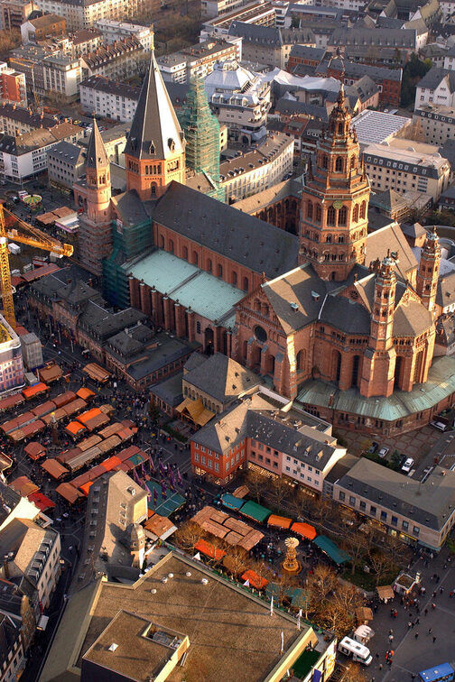 Aerial view of Mainz Cathedral