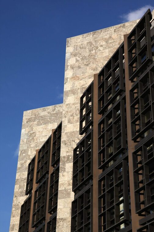 Town hall against a blue sky