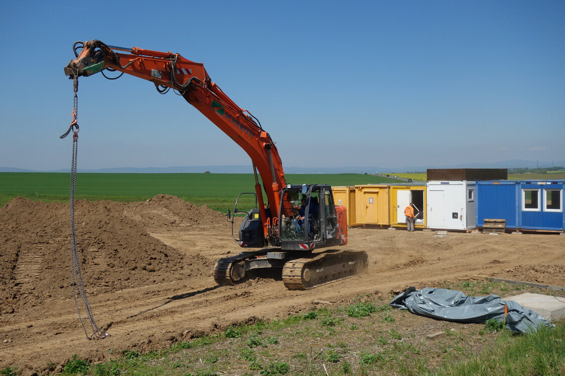 Mayıs 2017'de Ebersheim yağmur suyu tutma havzası inşaat sahası