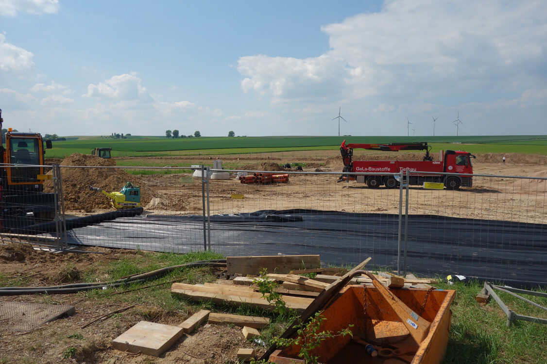 Mayıs 2017'de Ebersheim yağmur suyu tutma havzası inşaat sahası