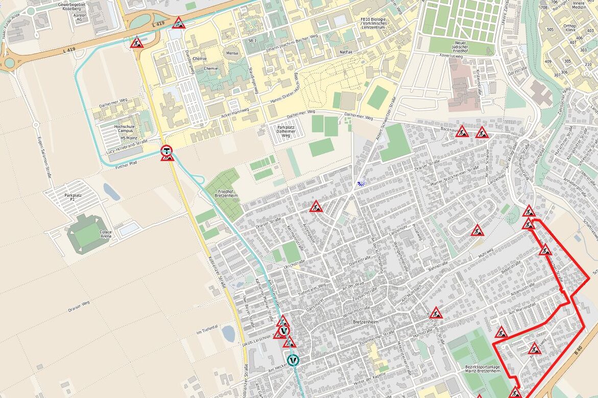 Übersicht der Baustellen in Mainz