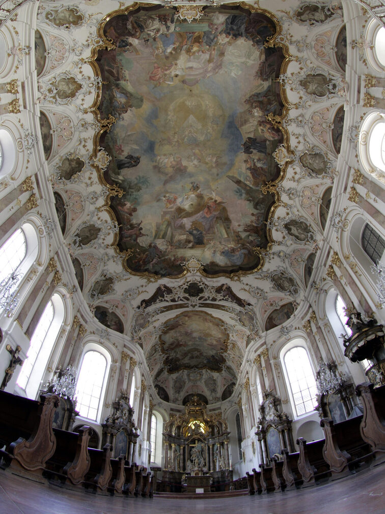 Richly decorated interior of the Augustinian church
