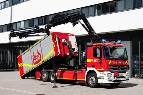WLF Kran der Feuerwehr Mainz