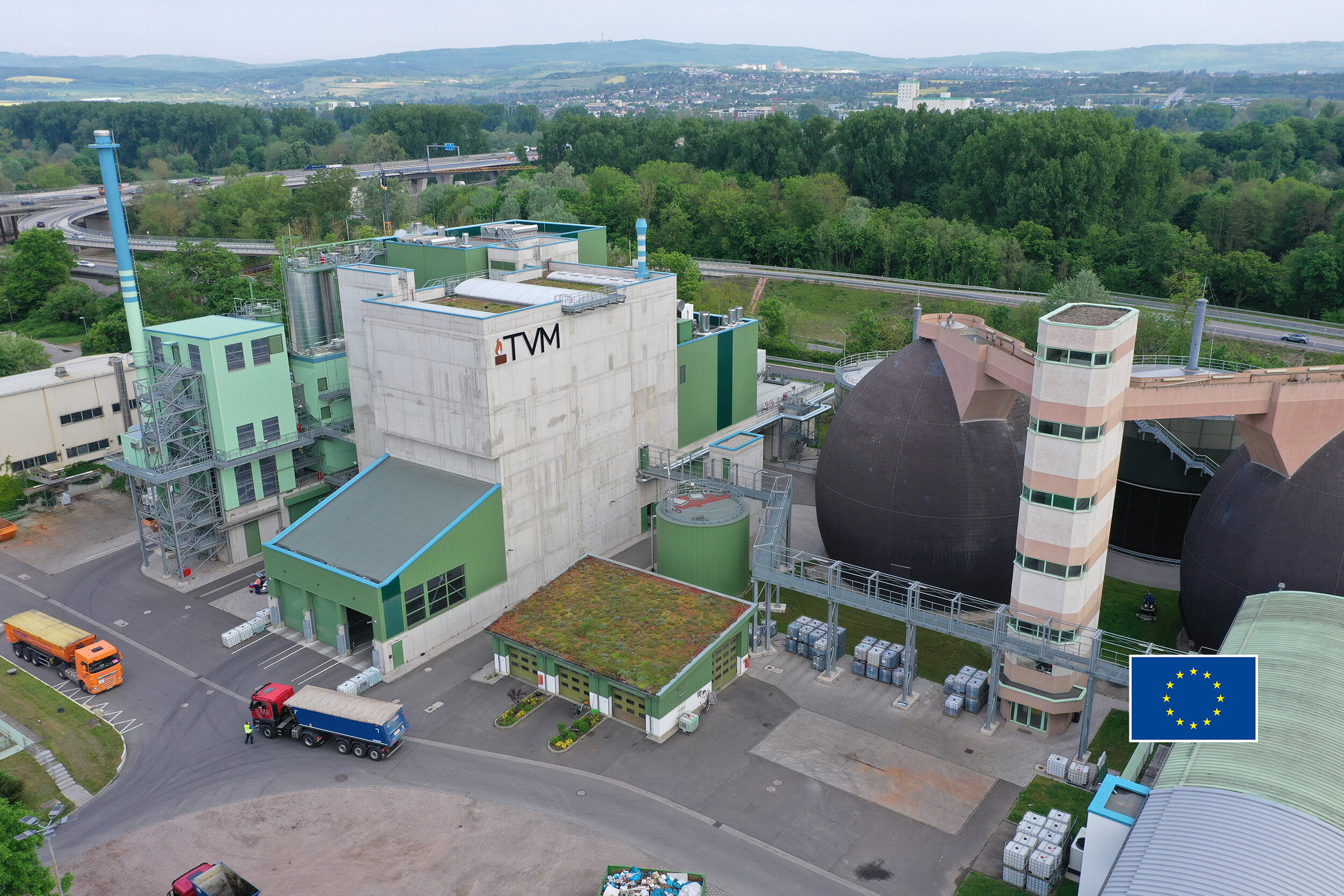Blick auf die Klärschlammverbrennungsanlage