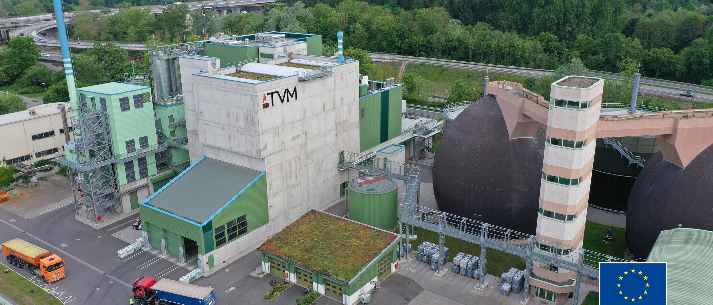 Blick auf die Klärschlammverbrennungsanlage